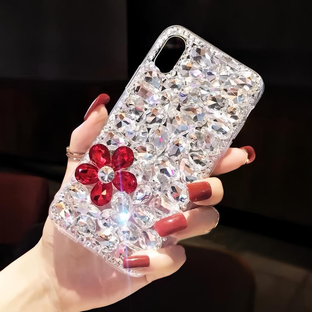 Чехол для телефона с блестками и стразами в виде цветка для VIVO Y39 Y58 Y78 Y27S Y77T Y17S Y27 Y22 Y21 Y20 Y19S 4G 5G Сверкающий хрустальный алмазный чехол