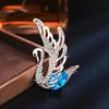 Korean Trendy Swan Flapping Crystal Brooches For Women Temperament Elegant Luxury Design Animal Bird Brooch Pins Jewelry Gifts