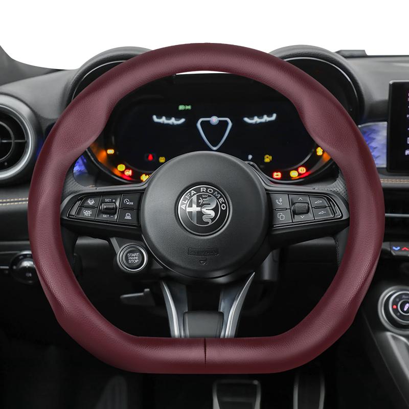 hvcm1 Suitable for Alfa Romeo Ultra-Thin Breathable Leather Steering Wheel Cover Suitable for 159 147 Gt Giulietta Mito Giulia