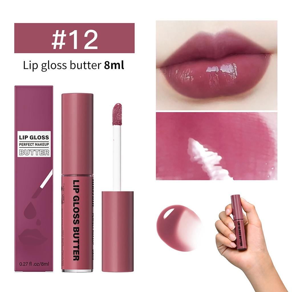 Блеск для губ Butter Gloss Lip Glaze Увлажняющий зеркальный блеск для губ Long-Sticking Color Lip Glaze Lip Liquid 8 мл