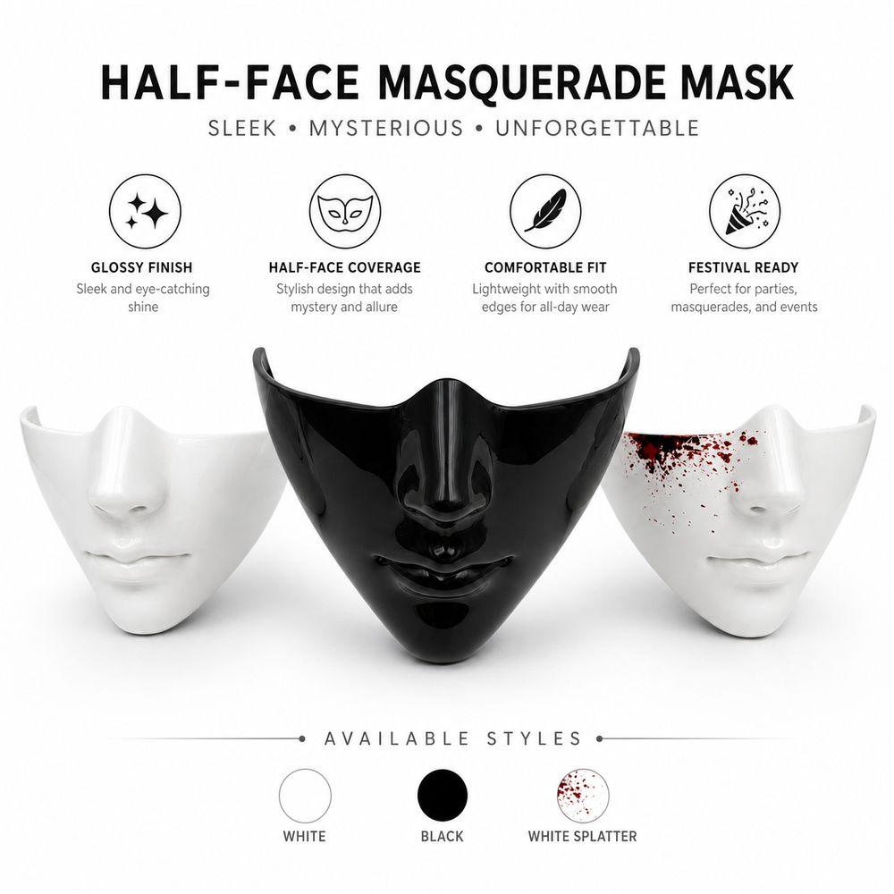 Smooth Edges Cosplay Face Mask Lightweight Shell Realistic Face Durable Masquerade Mask