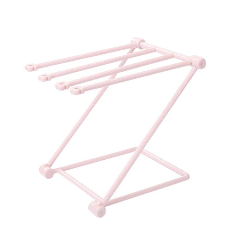 Folding Cloth Storage Rack Bottle Drying Rack Countertop Dishcloth Cleaning Dryer Drainer Storage Shelf Cup Hanging Holder