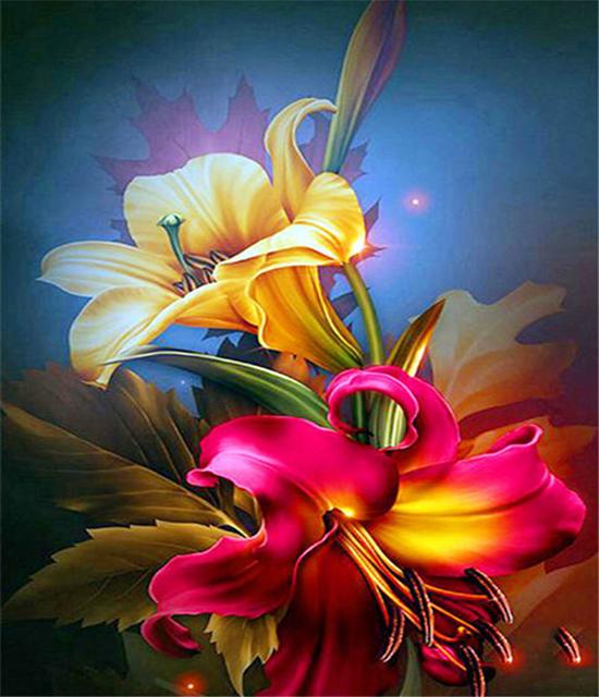 RUOPOTY DIY Frame Oil Painting By Numbers Daisy Flower Acrylic Home Decor On Canvas Wall Art Picture Rose For Living Room