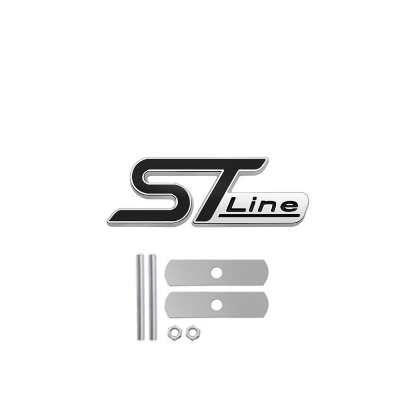 EUEX2 3D Metal ST LINE Front Grille Sticker Car Head Grill Emblem Badge Chrome Sticker for FORD FIESTA FOCUS MONDEO Auto Car Styling