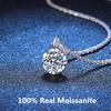 Crown Cauliflower Necklace Plated 18K Gold Sterling Silver Moissanite 1-2 Carat Sparkle Necklace Bride Wedding GRA Jewelry