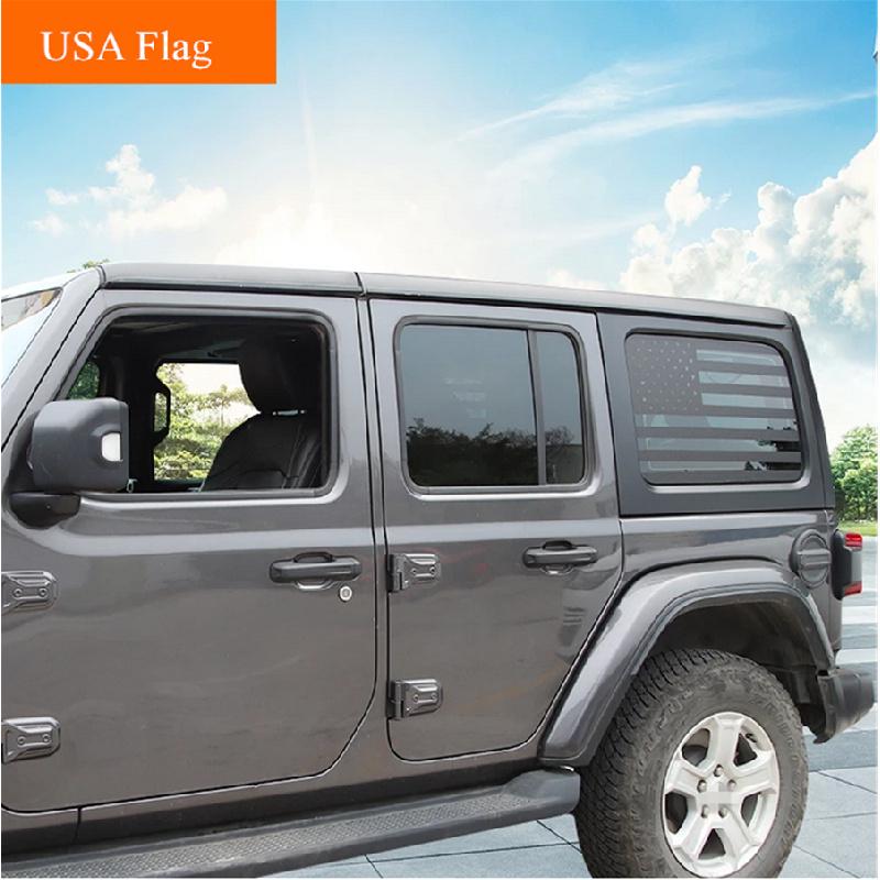 Матовая черная наклейка на заднее окно с американским флагом для Wrangler Jl 4-дверный 2018-2022