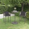 Day and Night - Day and Night 3-piece Garden Bar Furniture Set and Gray Synthetic Rattan Cushions