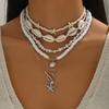 Imitation Pearl Necklace Shell Jewelry Niche High-end Clavicle Chain Women's Ocean Necklace Light Luxury Necklace