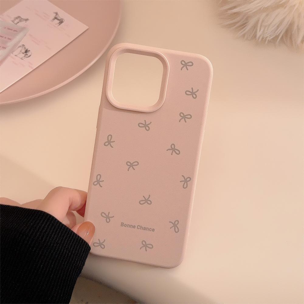 Full Screen Bow Suitable for IPhone17 IPhone 15promax Gentle and Simple 1314 Silicone