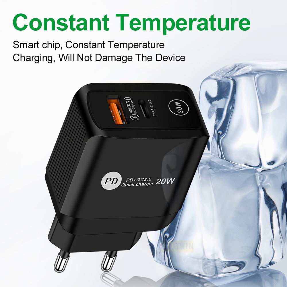 Быстрое зарядное устройство для мобильных телефонов QC3.0+PD20W - Штекер EU/UK