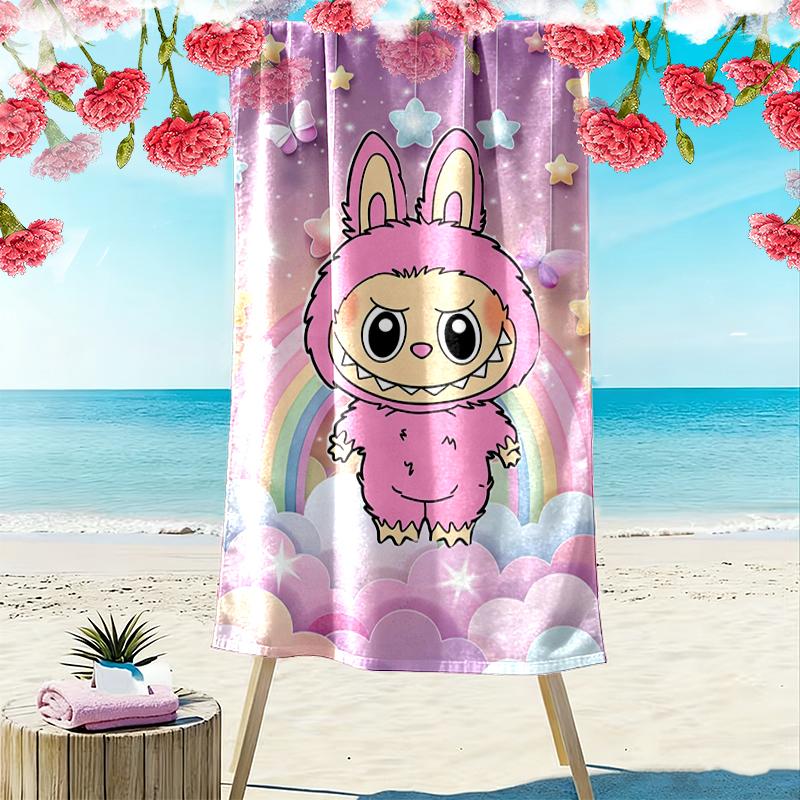 LABUBU Beach Towel Perfect for Travel, Outdoor Activities, Swimming, Camping, Hiking