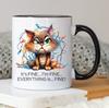 Angry Cat Cat Ceramic Coffee Mark Mug Dog Pet Expression Everything Fine