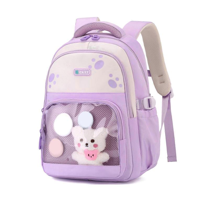 Cartoon Backpack Spacious And Comfortable School Bag Casual Daypack Book Bags For Daily Use School And Activities Light purple