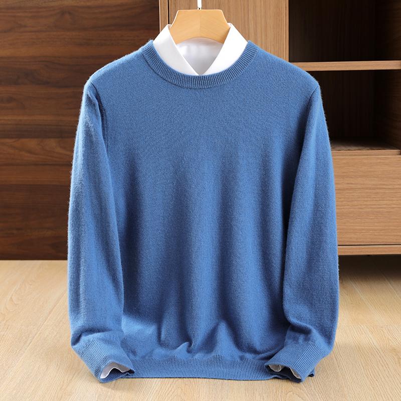 Мужской кашемировый свитер Qinghe кашемир 30% кашемир 70% шерсть мужской осенне-зимний кашемир мягкий и теплый