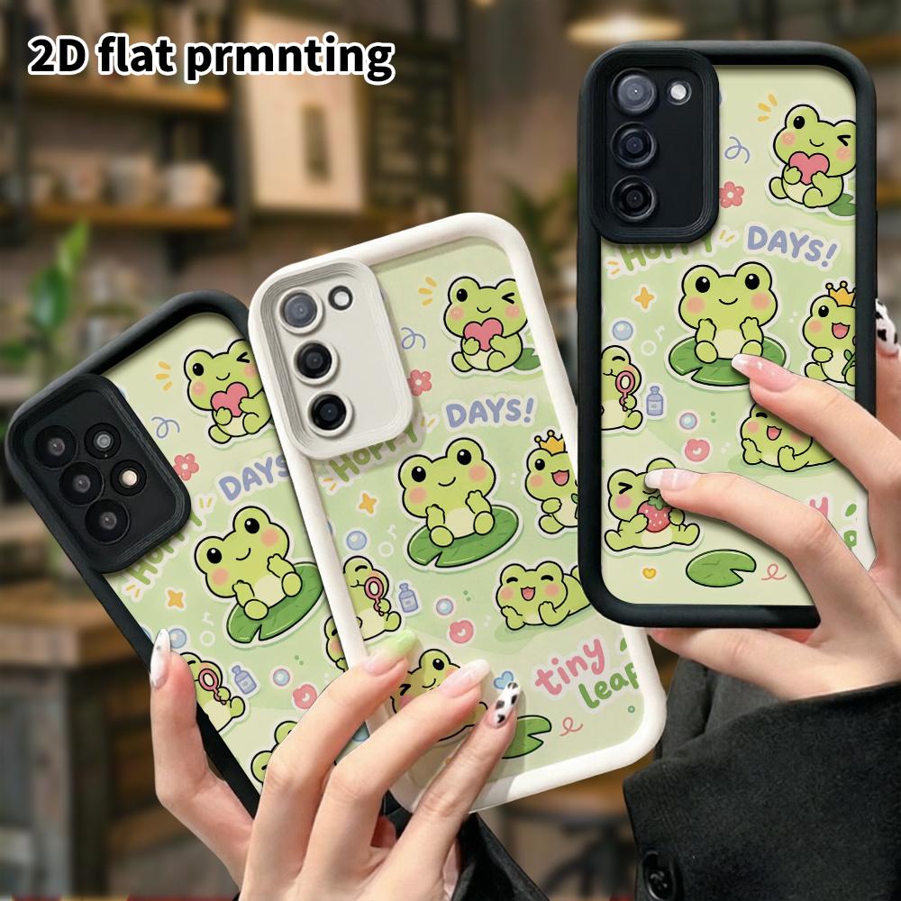 Чехол для телефона: Плоский 2D защитный чехол для Samsung Galaxy A34 A35 M05 M06 S20 S22 S21 FE Plus 5G, маленькие лягушки в разных позах, идеальный Рождественский и Хэллоуинский