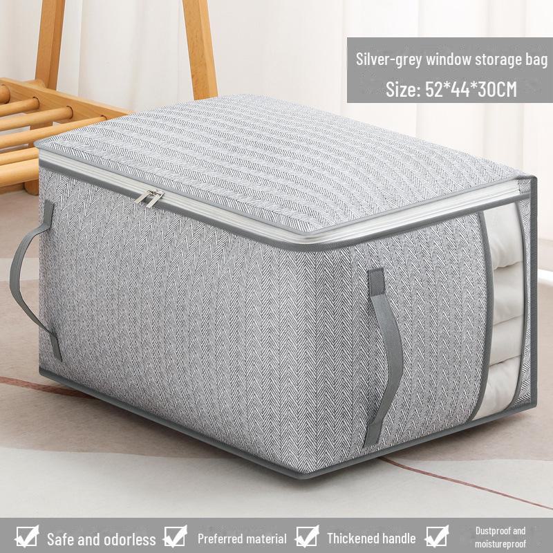 Большая вместительная сумка с застежкой-молнией и окном для хранения одежды и одеял