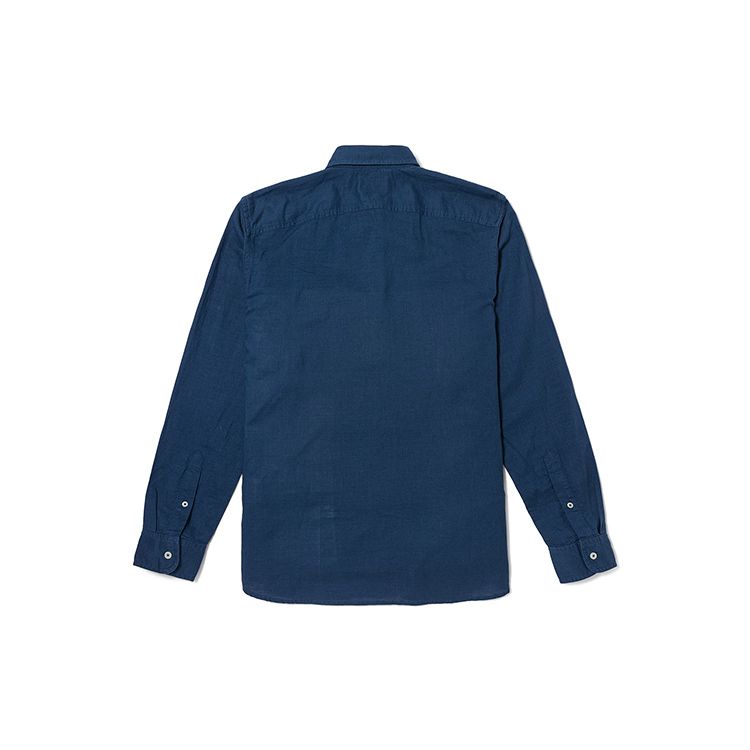 Timberland Однотонная повседневная удобная дышащая рубашка поло с длинным рукавом мужские рубашки темно-индиго A24WR-288