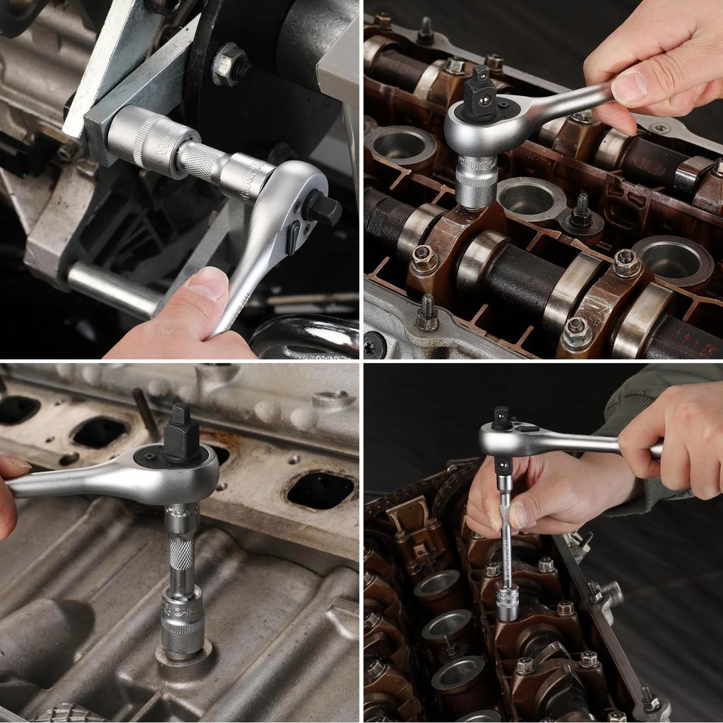 WORKPRO Набор гаечных ключей и головок для гаража с трещоткой и трещоткой Набор инструментов для ремонта мотоциклов и автомобилей с кейсом 22 предмета,