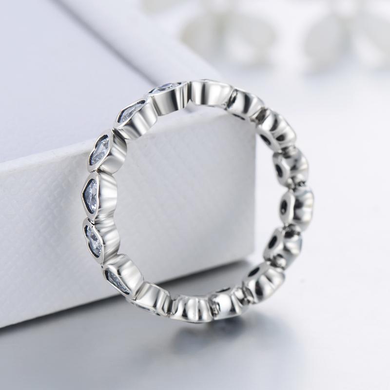 MODIAN Ювелирные изделия с кубическим цирконием, стерлинговое серебро 925 пробы, кольцо с сердечками к сердечкам, кольцо с имитацией вечности, кольца, ювелирные изделия для женщин