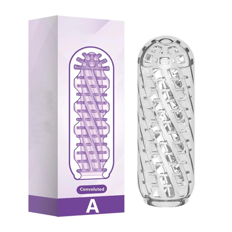 Мужская мастурбаторная чашка Мягкая прозрачная вагина Тренажер для пениса Массажер Минет Продукты для взрослых Вакуумная помпа-чашка Секс-игрушки для мужчин