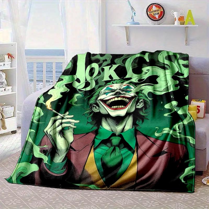 Cool clown Pattern Blanket Flannel Blanket for bed, sofa, Camping, Hiking, Picnic Essentials, gift for family Fan gifts
