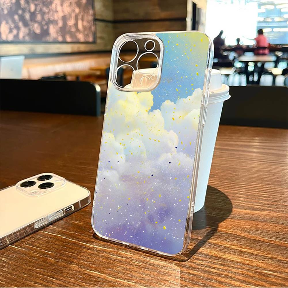 Чехол для телефона с рисунком для iPhone 17, 16, 15, 14, 13, 12, 11 Plus, Pro Max, Мягкий прозрачный чехол