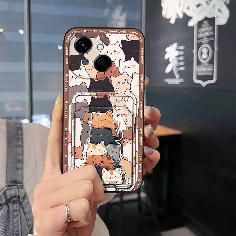 Защитный Модный Дизайн Чехол для телефона Для Tecno POP9 4G/Spark GO 1/KL4 Милый ТПУ Слот для карт Кармашек для карт Противоударный Мультяшный