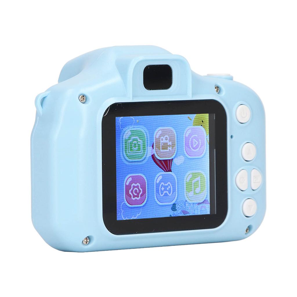 Детская камера 2.0-дюймовый IPS-экран, синяя, удобная ручка, округлый корпус, зарядка через USB, 400 мАч, детская камера