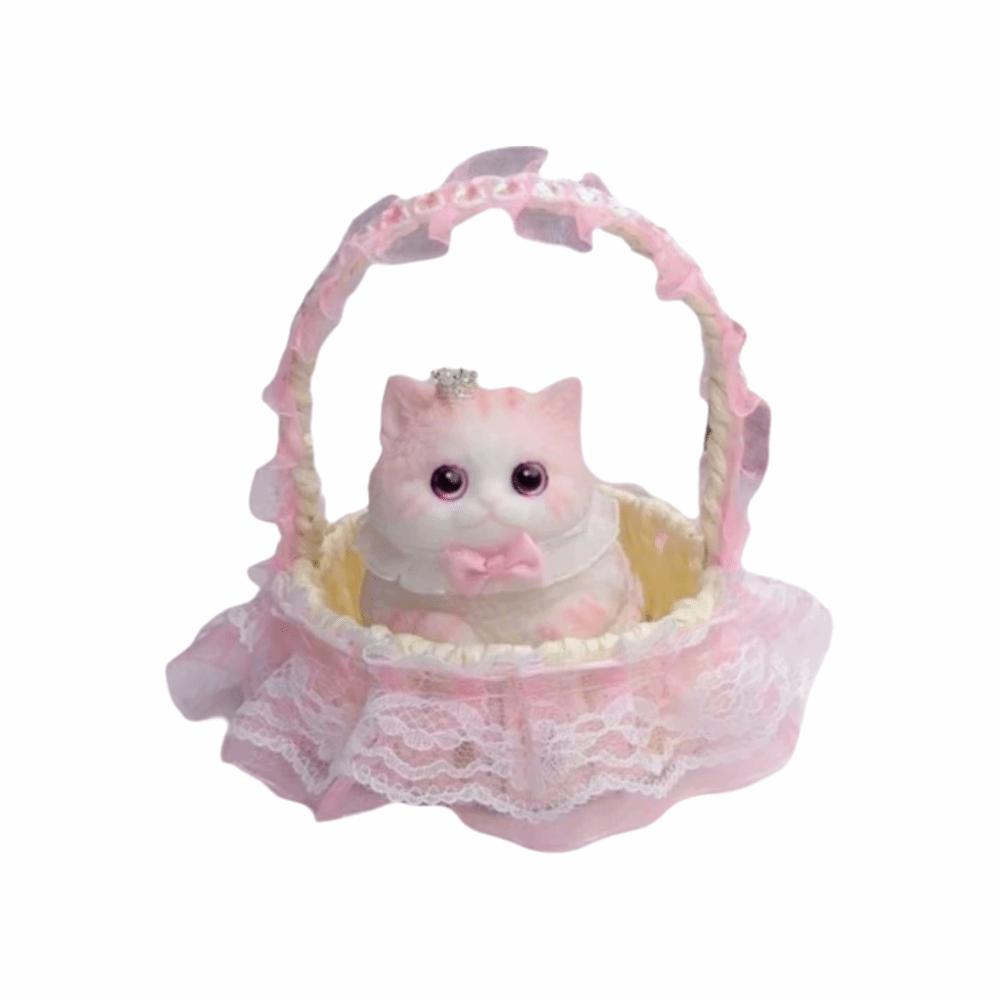 with Flower Basket Cat Fidget Toy Slow Rebound Cat Squishy Toy Cat Squeeze Toy Children's Gift