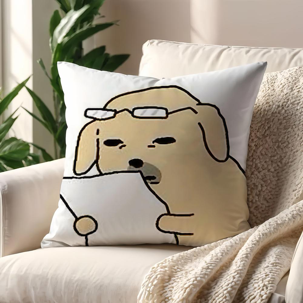 funny kawaii nNudaeng Dog Meme cushion cover For Pillow Printing Sofa Decoration Home Car Room Coffee Office Nordic Simplicity