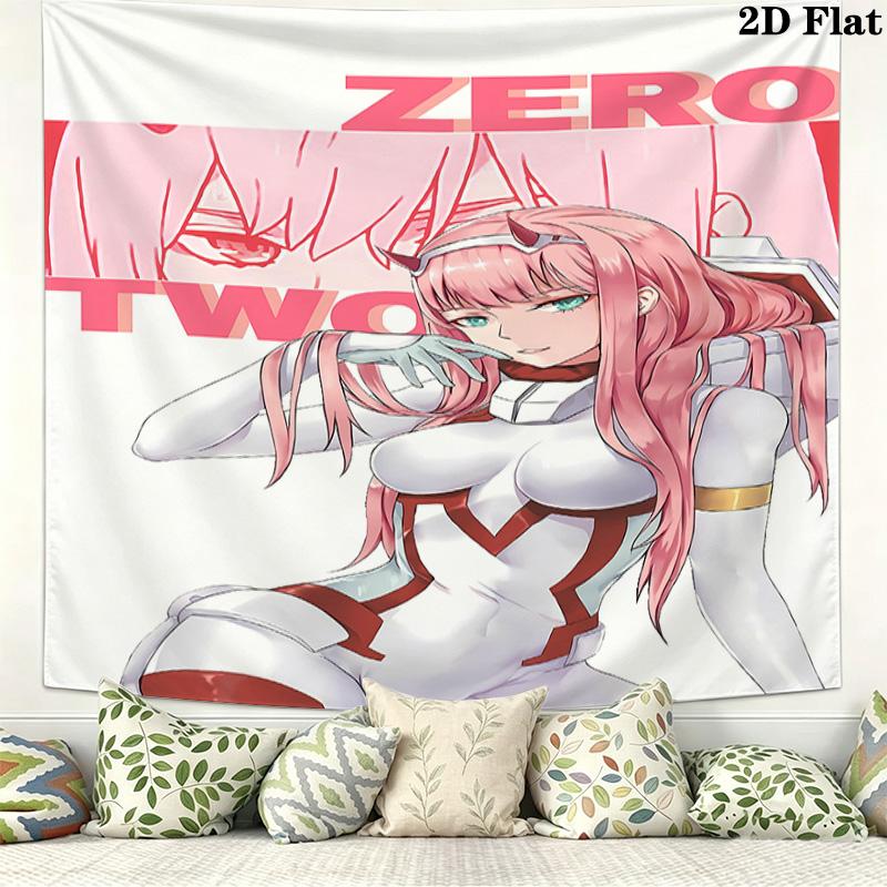 Franxx Wall Tapestry Aesthetic Wall Hanging Printed Fabric Blanket Decorative Tapestries For Bedroom Living Room Home Decor
