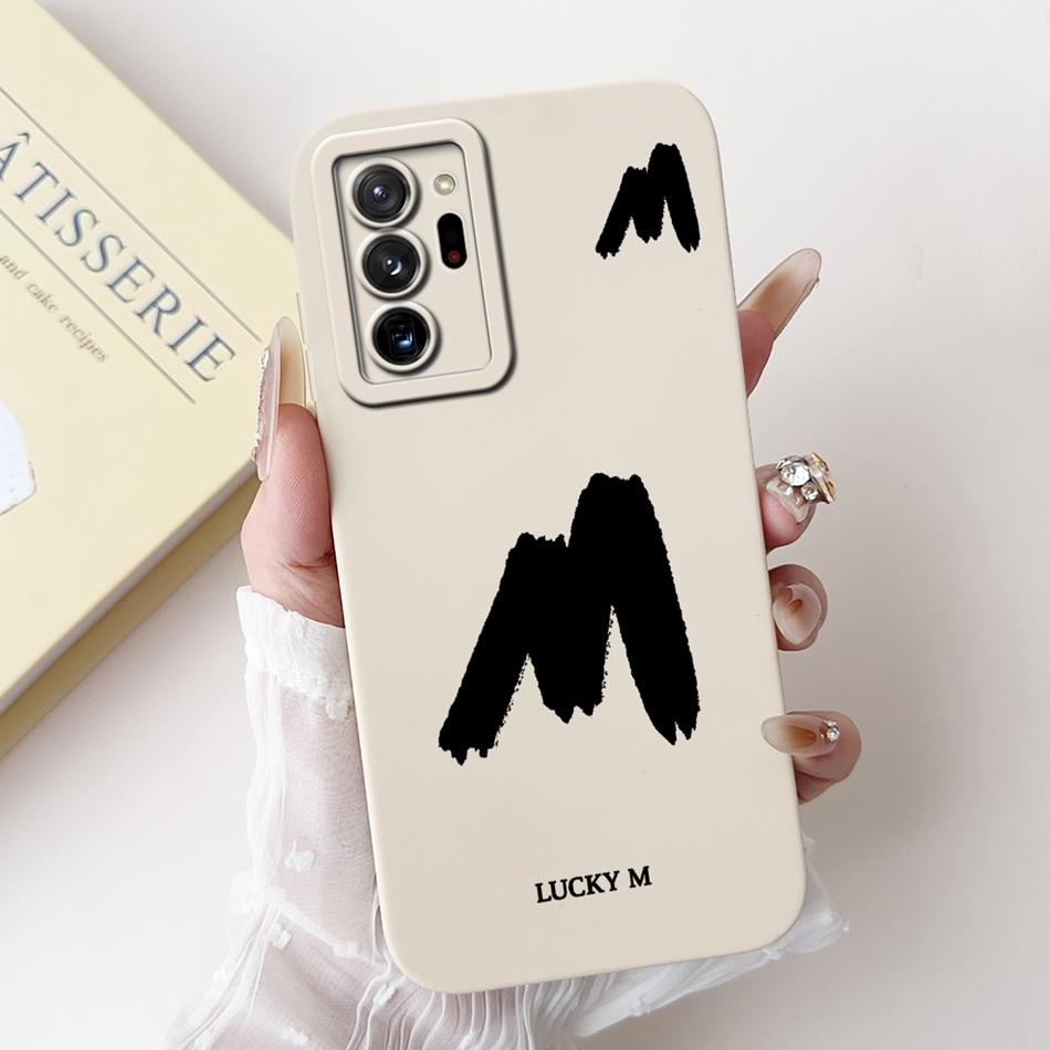 Для Samsung Galaxy Note 20 Ultra Note20 Счастливой Первой Буквой Чехол для Телефона Для Samsung Note 20 20Ultra 5G Мягкие Силиконовые Чехлы
