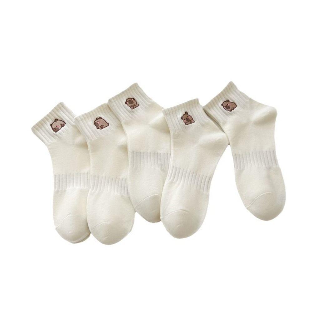 Cartoon Cotton Socks Soft Summer Hosiery Simple Capybara Socks Student