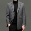 Mid-length Wool Double-sided Cashmere Coat for Men In Winter Middle-aged Dad Removable Down Liner Wool Woolen Coat