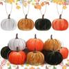 Artificial Velvet Pumpkin Decoration Foam Faux Flocked Pumpkin for Fall Harvest Party Thanksgiving Halloween Home Table Centerpiece