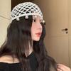 Крючком связанная шапка с жемчужной бахромой Ажурная беретка Дышащая шапка-бини Головной убор для невесты