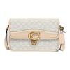 New Studio Cow Leather With Textile Envelope Bag Shoulder Bags Women's Ivory White CJ253-B4UDK