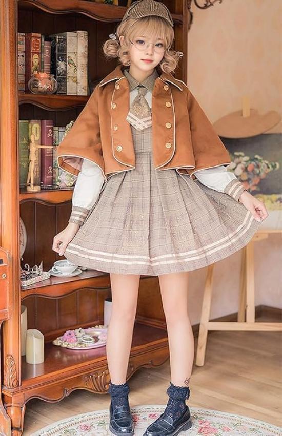 [JIURUN] One Piece Lolita Униформа с длинным рукавом Косплей Лолита Детектив Большой размер Кроссдрессинг Мори Девушка Школа Милая Одежда JK Униформа Набор Косплей