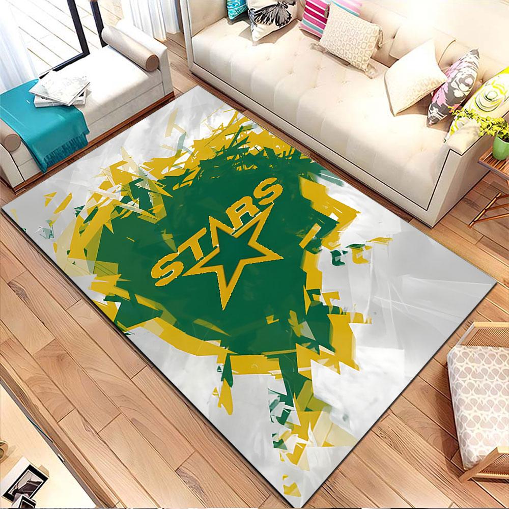 Green and Gold Starburst Design Patterned carpet, non slip mat suitable for living room and bedroom sofas