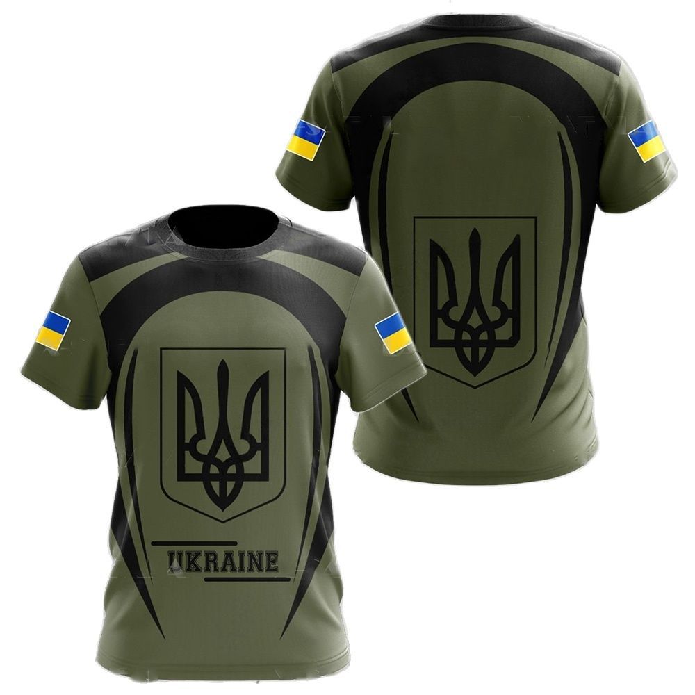 Ukraine Flag Camo Printed 3D T-shirt Summer Ukrainian Veterans Training Clothes Personality Teenage Short Sleeved O-neck Top