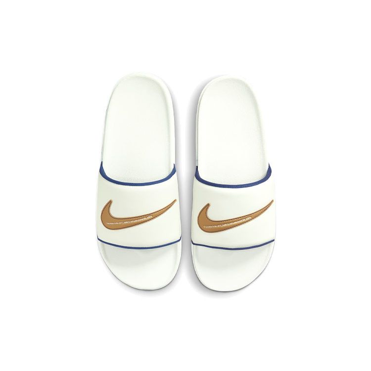 Nike Кроссовки для отдыха Offcourt Slide Sail Металлик Золотой Мужские Кремовый Глубокий Королевский Синий DH8081-100