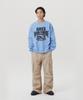 AMES-WORLDWIDE Logo Typo Graphic Sweatshirt Light Blue(Am2Efum440A)