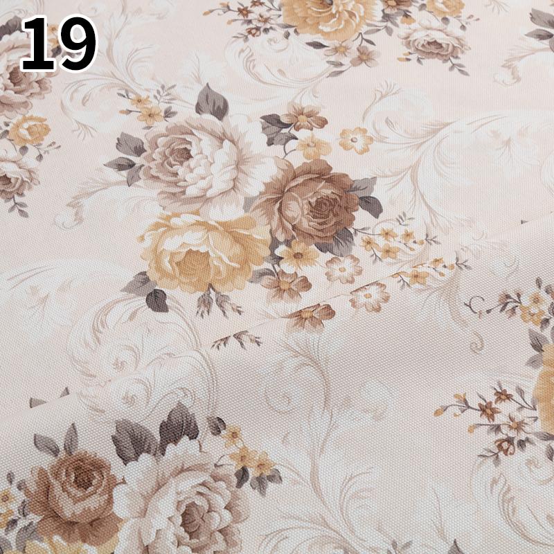 100 см x 145 см Ткань с цветочным принтом в пасторальном стиле, полиэстер, искусственный лен, ткань для самостоятельного изготовления диванной подушки, скатерти, обивки подушек