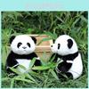 35cm Lovable Panda Plush Toy Soft And Cuddly Black And White Animal Stuffed