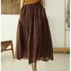 Johnature Женские лоскутные винтажные юбки с эластичной резинкой на талии, однотонные ткани высокого качества, мягкие женские юбки трапециевидной формы