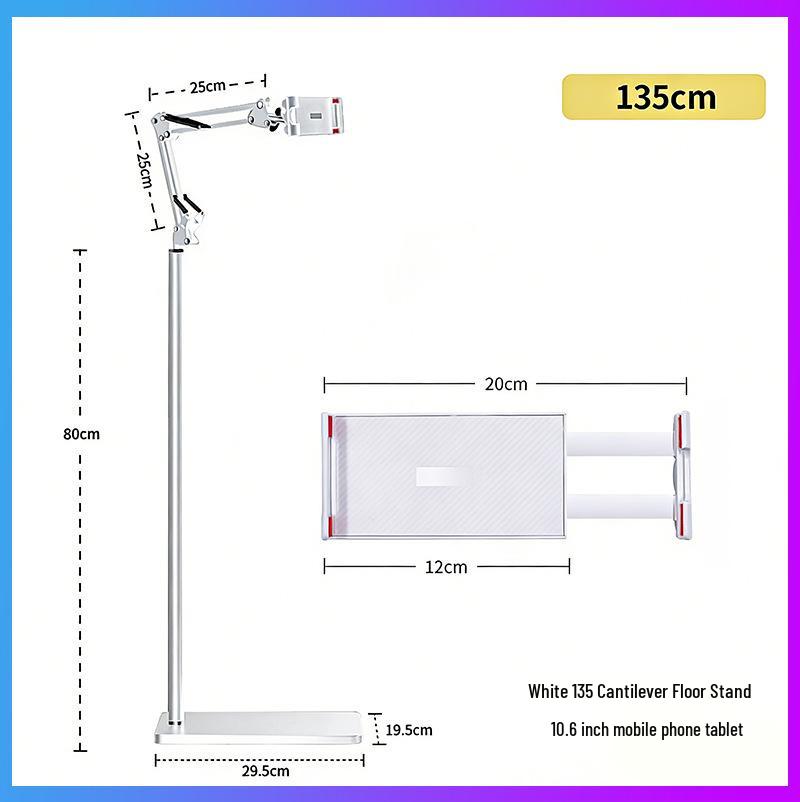 Adjustable Cantilever Mobile Holder: Portable Bedside & Floor Stand for Phones & Tablets