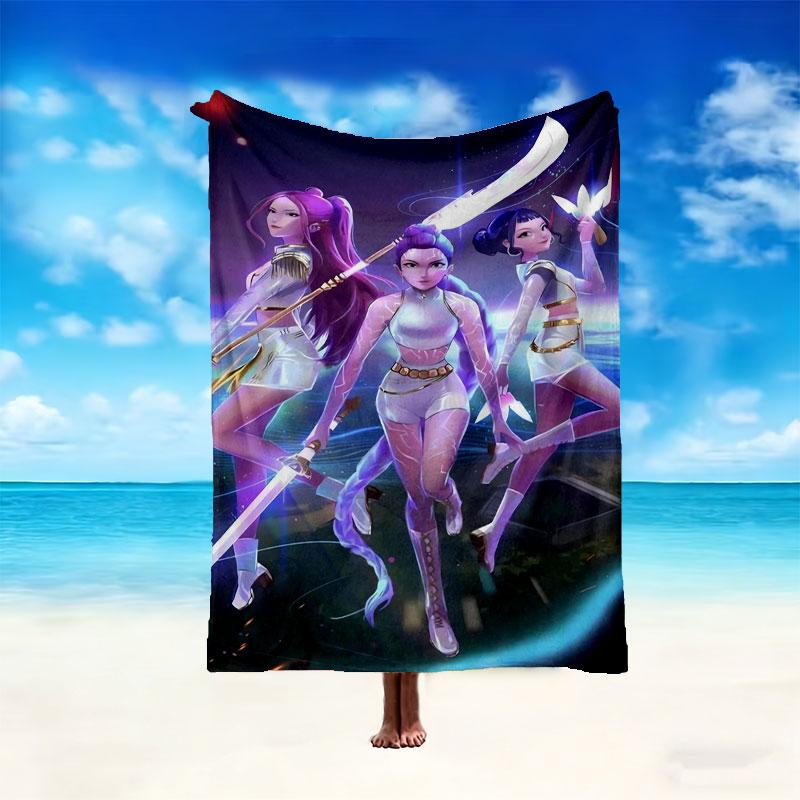 1pc Easy-Care Kpop Demon Hunters Blanket, Perfect for Couch, Bed, Home, Travel & More, Warm & Durable Printed Blanket