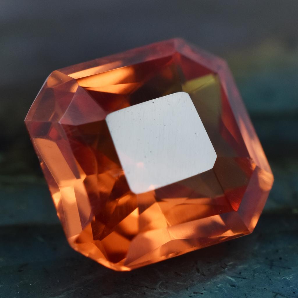 Orange Sapphire Square Cut 3.80 Ct Natural Loose Gemstone CERTIFIED
