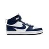 Nike Кроссовки Court Borough Mid 2 из коровьей кожи, средняя высота, для скейтбординга, детские, белые с синим, для детей 3-7 лет, CD7783-107