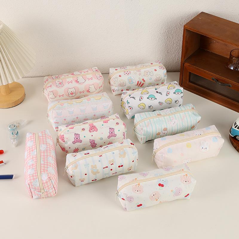 Кавайный пенал с котиком для девочек, вместительный милый мультяшный органайзер для ручек, эстетичный в стиле Instagram, большой школьный рюкзак, студенческие принадлежности